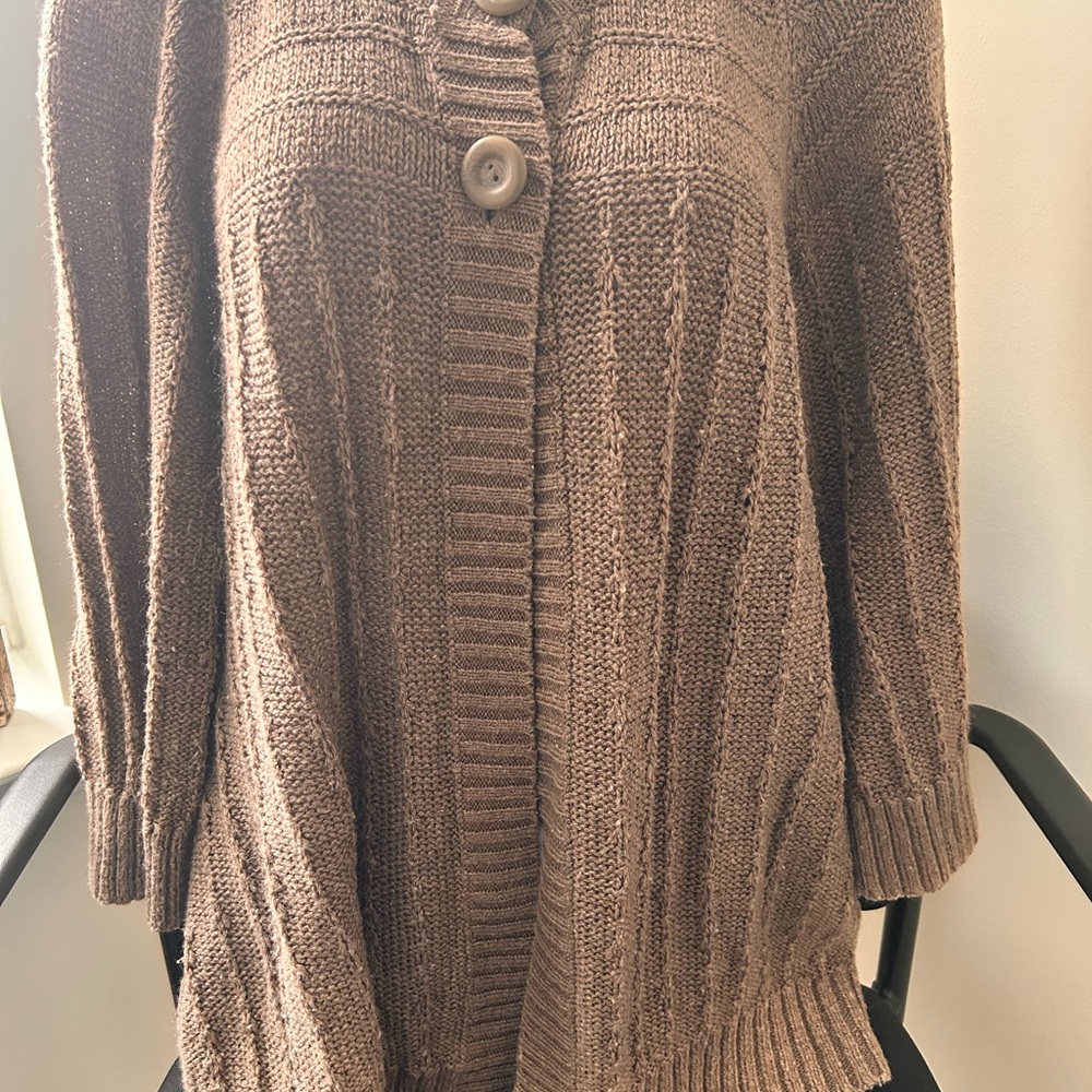 X-Large Oh Baby by Motherhood Brown Knit Cardigan